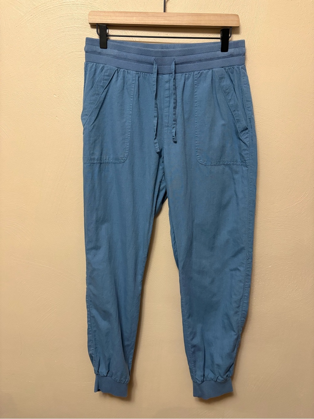 Pact Organic Cotton Linen Blend Joggers Blue Size Medium - Picture 3 of 12